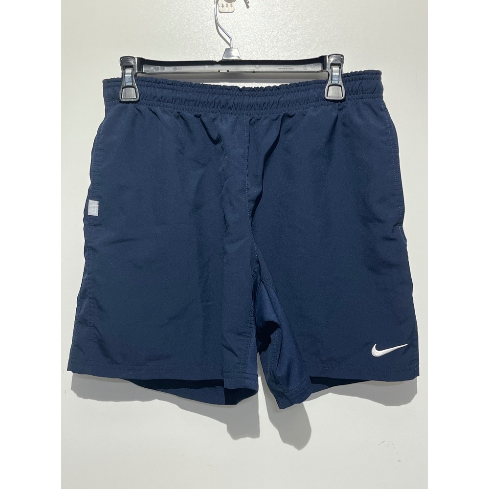 Nike Dri-FIT Mens Navy Blue Athletic Running Shorts Large Embroidered Swoosh